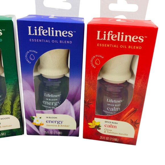 Lifelines Essential Oils Aromatherapy 5 Pack Various Focus, Energy, Calm - New - Picture 3 of 6
